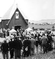 President Kekkonen besöker Nötö kyrka 1961 